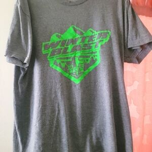 Next Level Apparel Gray Tee with Green Graphic